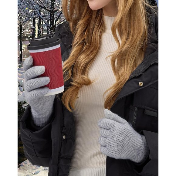 Winter Gloves for Women Touch Screen Elastic Thermal Knit Lining Warm Gloves for - Picture 5 of 7